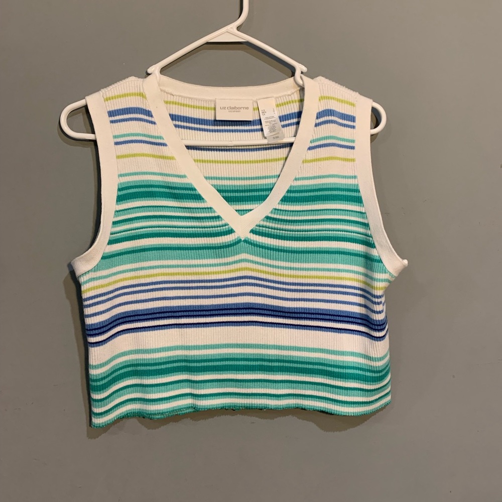 Striped Cropped Vest